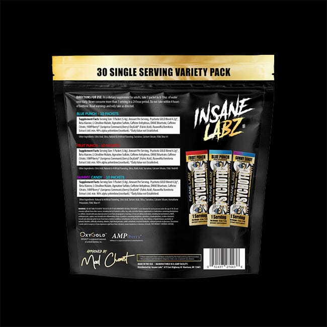 INSANE PSYCHOTIC GOLD STICKS VARIETY BAG FLAVORS 30 SERVICIOS