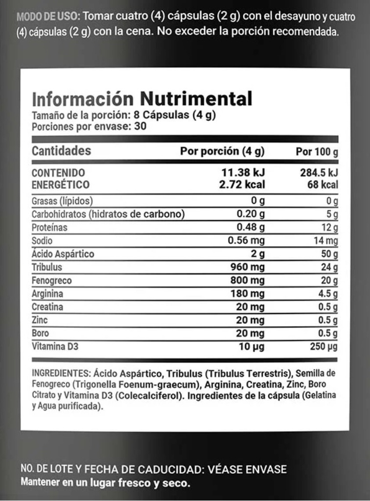 BLIFE Mens T Platinum | Precursor para Hombre Platinum 240 caps 500 mg