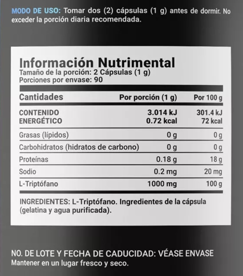 BLIFE Pure Tryp-tophan 180 Caps 500 mg