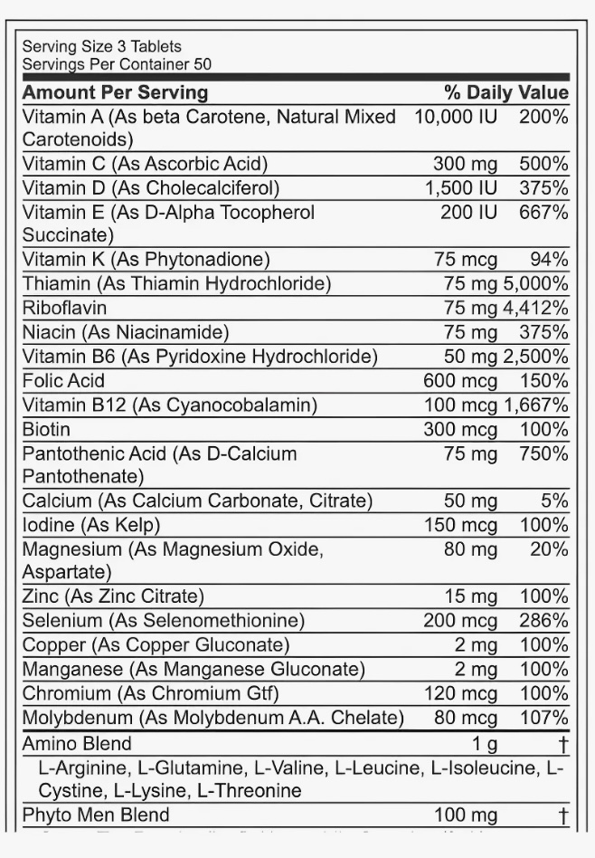 ON OPTI-MEN 150 TABS