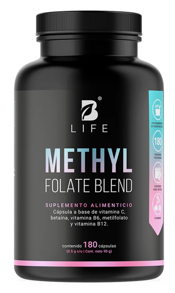 BLIFE Methyl Folate Blend | Mezcla a base de Metilfolato, Vitamina C, Vitamina B6 y B12 180 caps 500 mg
