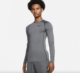 [P094NK1444] NIKE PRO PLAYERA FITNESS CORTE AJUSTADO MANGA LARGA GRIS XL